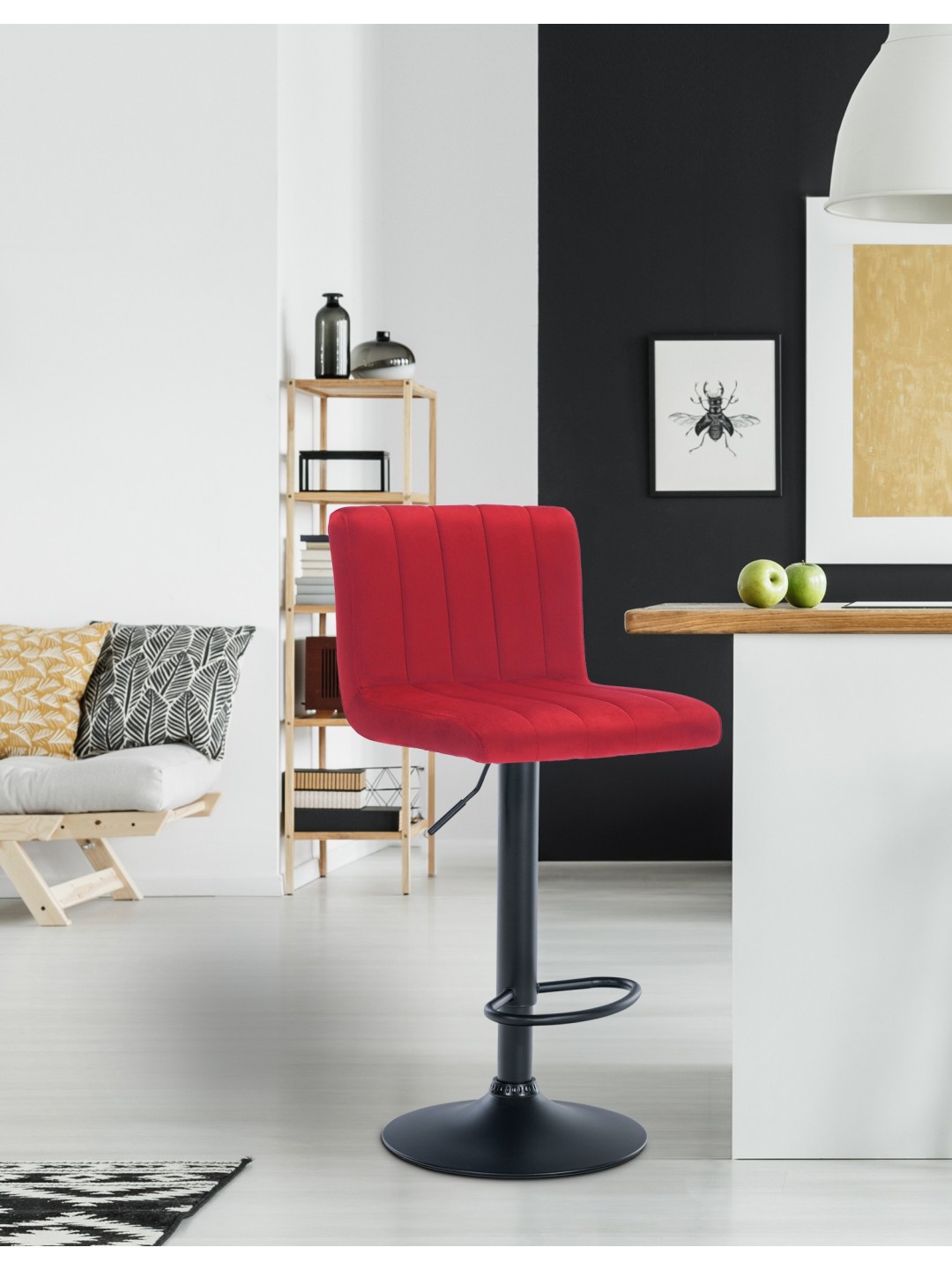 Barstol Jamie velvet, rød
