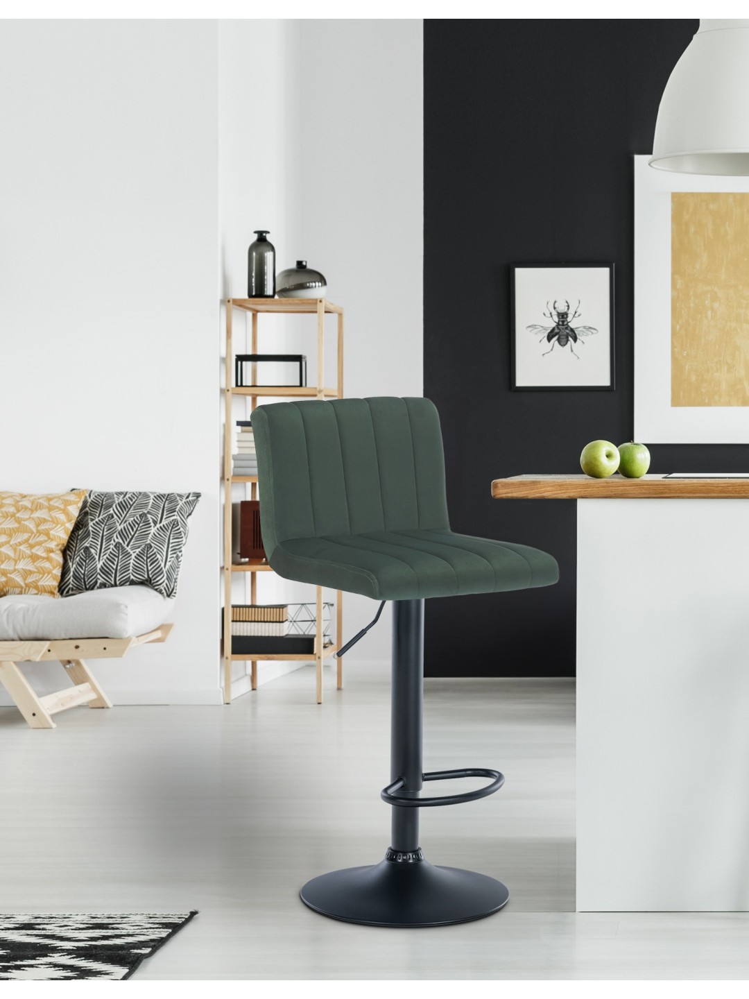 Barstol Jamie velvet, grøn