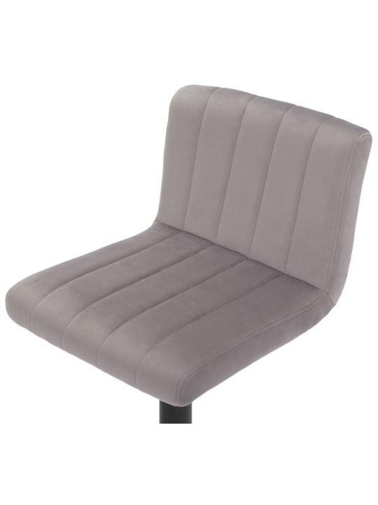 Sæt med 2 barstole Jamie velvet, grå