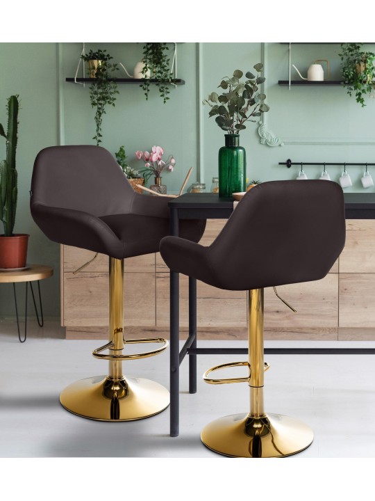 Barstol Braga Gold imiteret læder, brun