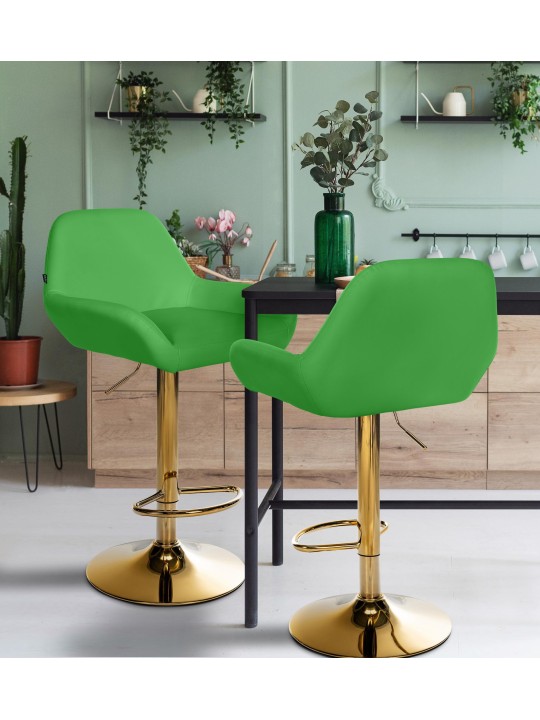 Barstol Braga Gold imiteret læder, grøn