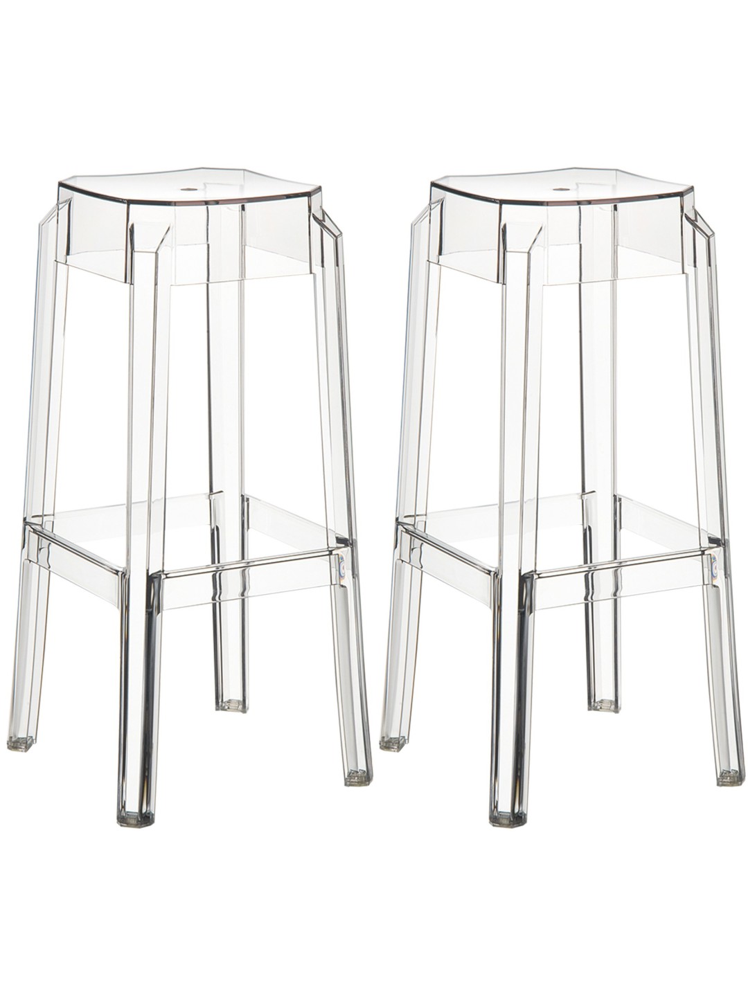 Sæt med 2 barstole Fox, transparent