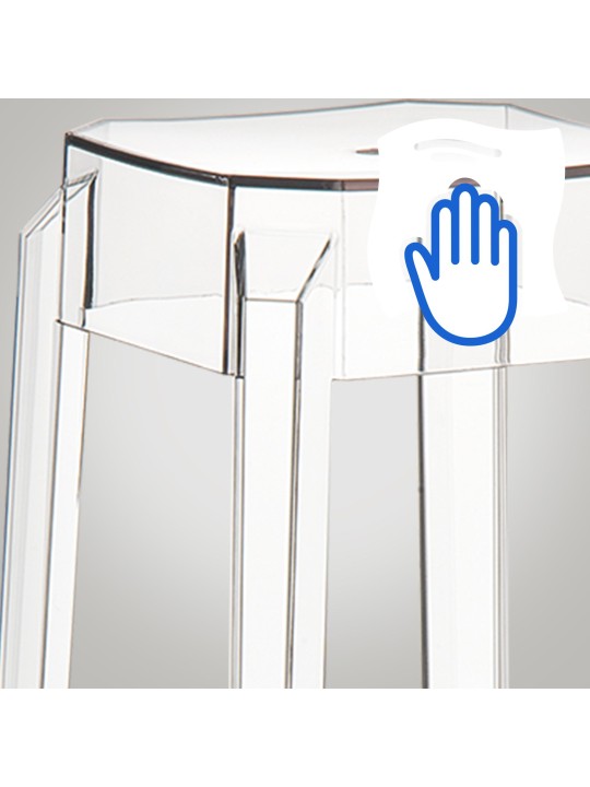 Sæt med 2 barstole Fox, transparent