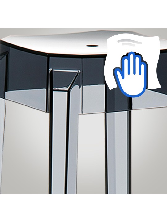 Sæt med 2 barstole Fox, gennemsigtig, sort