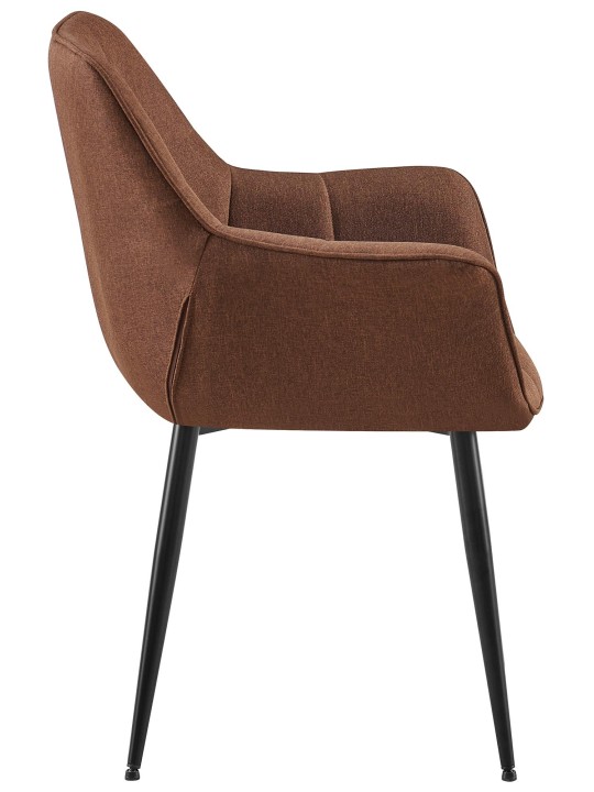 Spisestuestol Roseville stof, brun