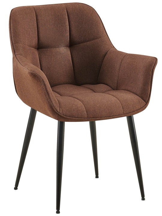 Spisestuestol Roseville stof, brun