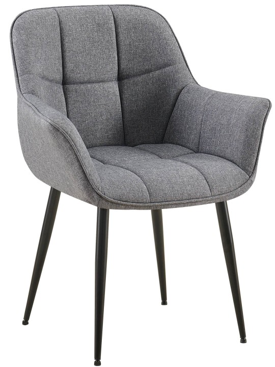Spisestuestol Roseville stof, mørkegrå