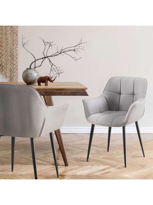 Spisestuestol Roseville stof, grå Spisestuestol Roseville stof, grå