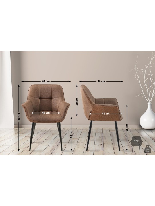 Spisestuestol Roseville stof, taupe