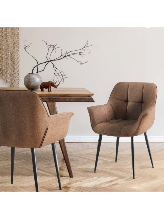 Spisestuestol Roseville stof, taupe