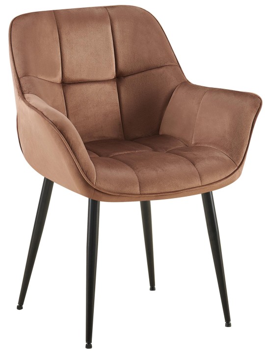 Roseville fløjl spisestuestol, brun Roseville fløjl spisestuestol, brun