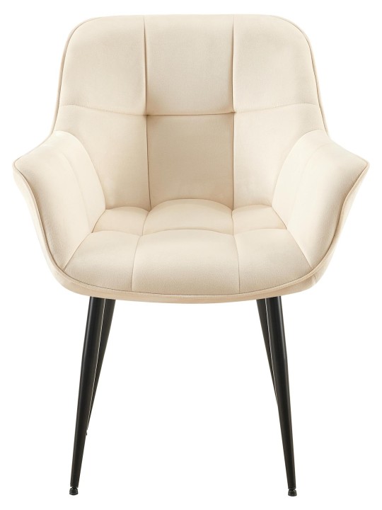 Roseville fløjl spisestuestol, creme Roseville fløjl spisestuestol, creme