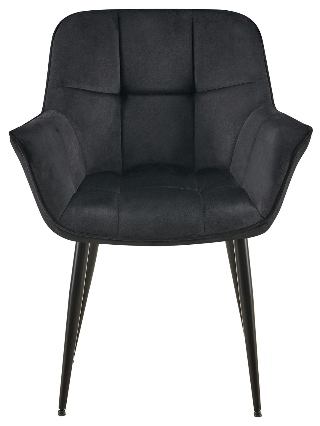 Roseville fløjl spisestuestol, sort