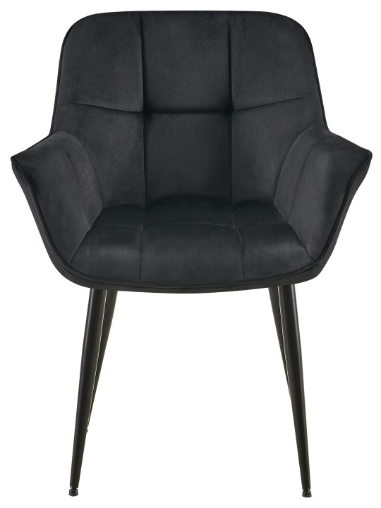 Roseville fløjl spisestuestol, sort