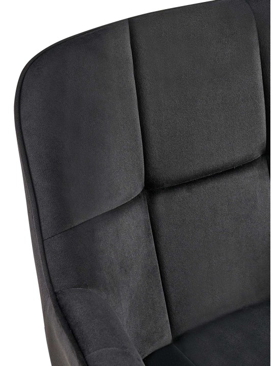 Roseville fløjl spisestuestol, sort