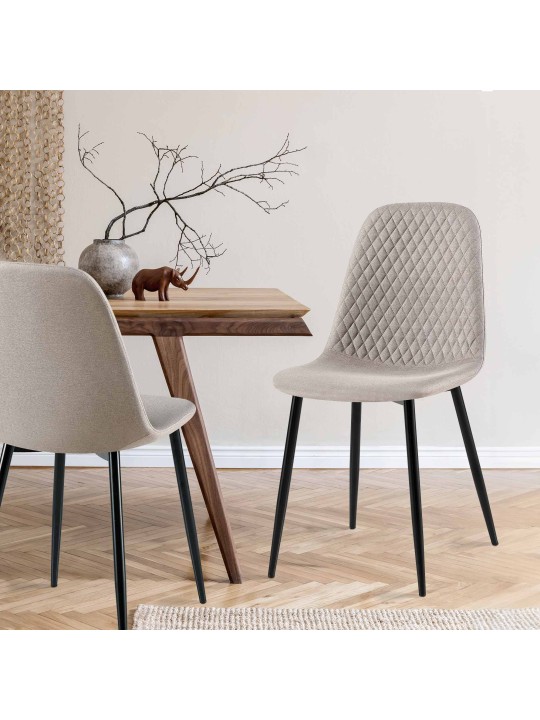 Stol Giverny stof, grå