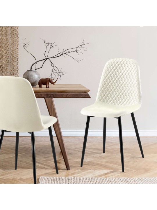 Stol Giverny stof, creme