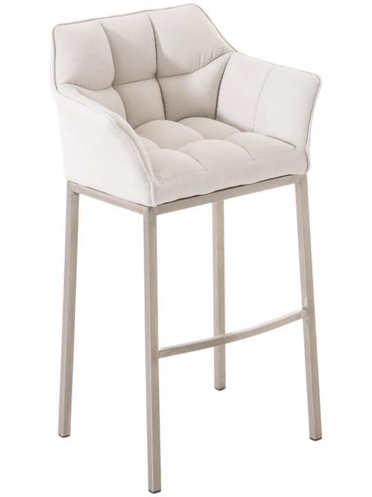 Barstol Damaso E stof med 4 fods stel, hvid Barstol Damaso E stof med 4 fods stel, hvid