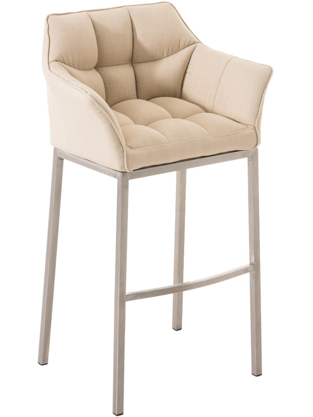 Barstol Damaso E stof med 4 fods stel, creme