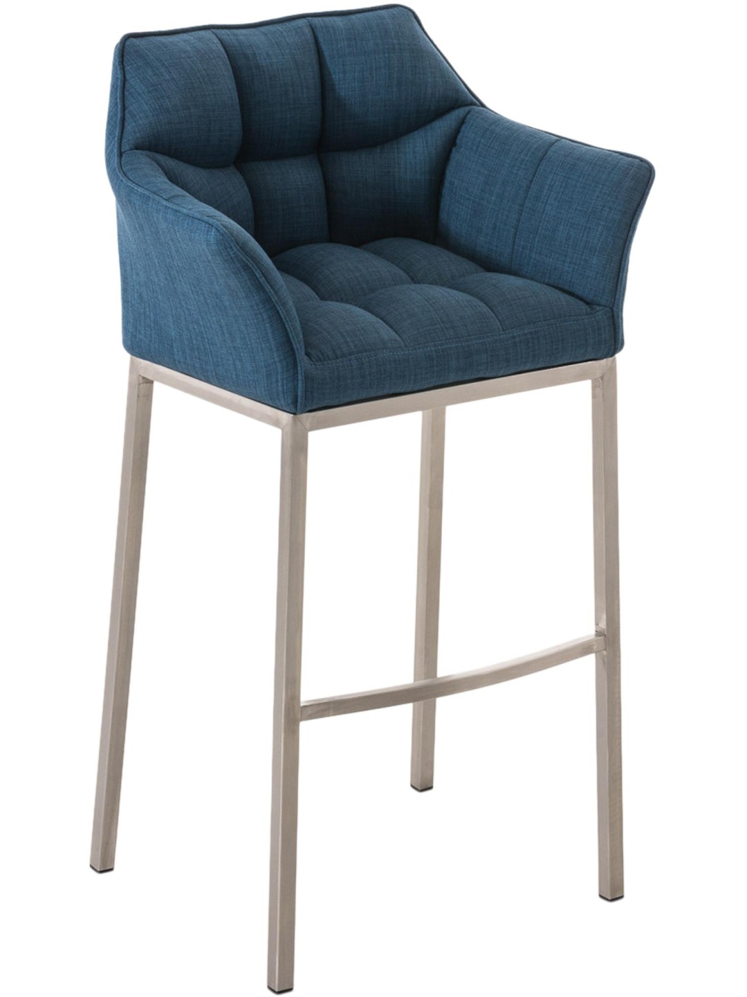 Barstol Damaso E stof med 4 fods stel, blå
