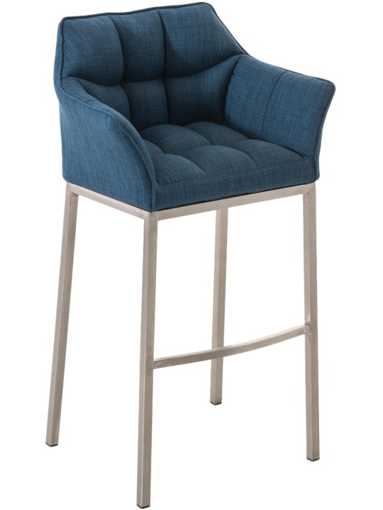 Barstol Damaso E stof med 4 fods stel, blå Barstol Damaso E stof med 4 fods stel, blå