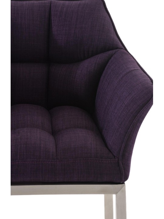 Barstol Damaso E stof med 4 fods stel, lilla