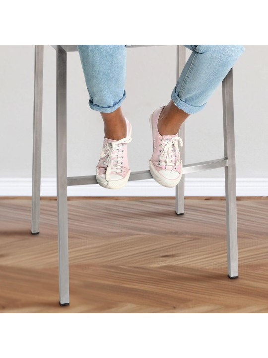 Barstol Damaso E stof med 4 fods stel, lilla