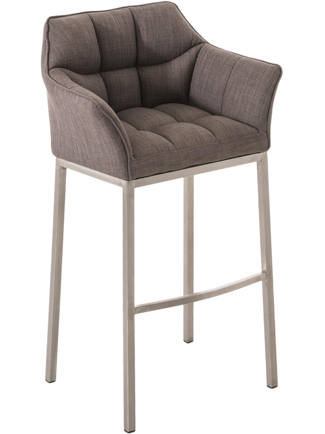 Barstol Damaso E stof med 4 fods stel, grå
