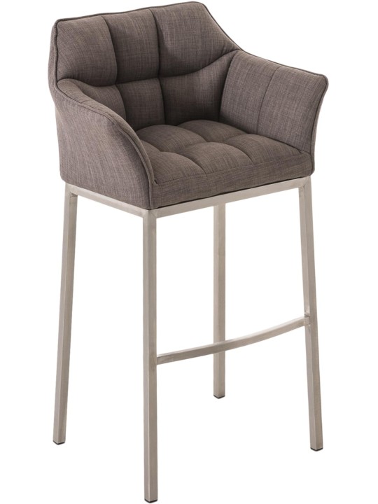 Barstol Damaso E stof med 4 fods stel, grå Barstol Damaso E stof med 4 fods stel, grå