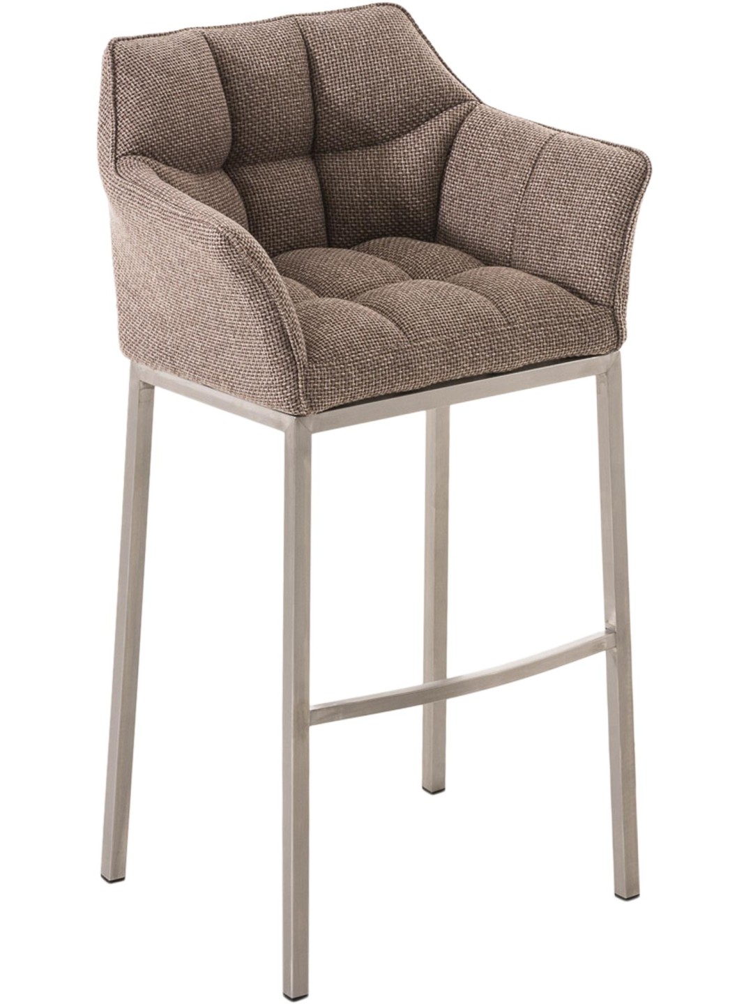 Barstol Damaso E stof med 4 fods stel, terrabrun