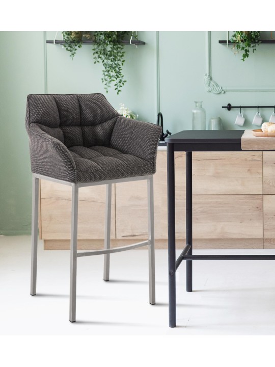 Barstol Damaso E stof med 4 fods stel, titangrå Barstol Damaso E stof med 4 fods stel, titangrå