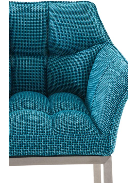 Barstol Damaso E stof med 4 fods stel, turkis Barstol Damaso E stof med 4 fods stel, turkis