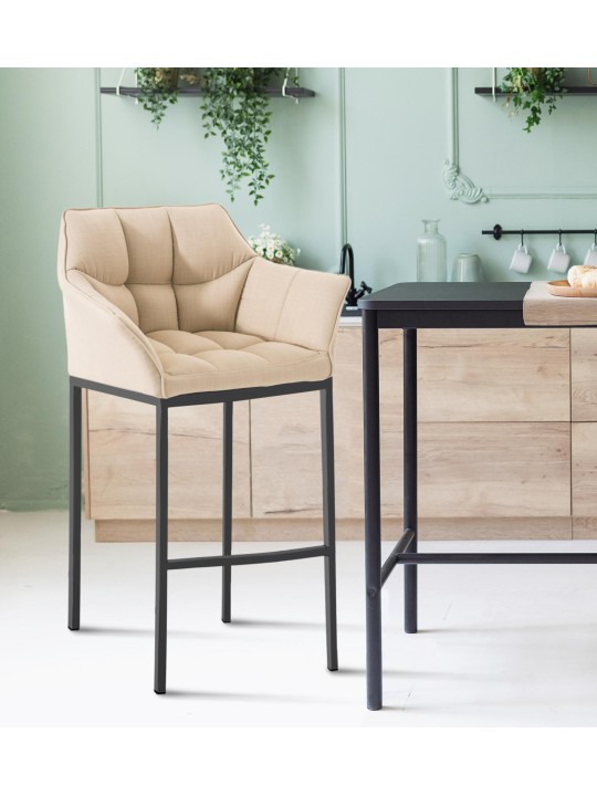 Barstol Damaso B stof med 4 fods stel, creme Barstol Damaso B stof med 4 fods stel, creme