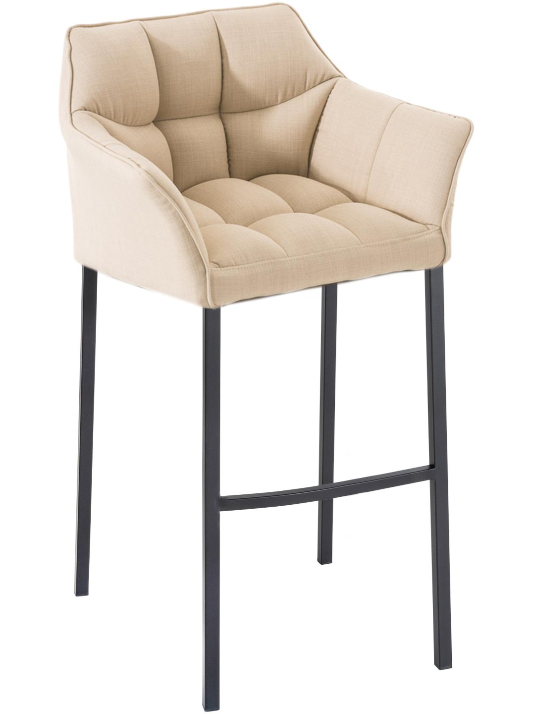 Barstol Damaso B stof med 4 fods stel, creme