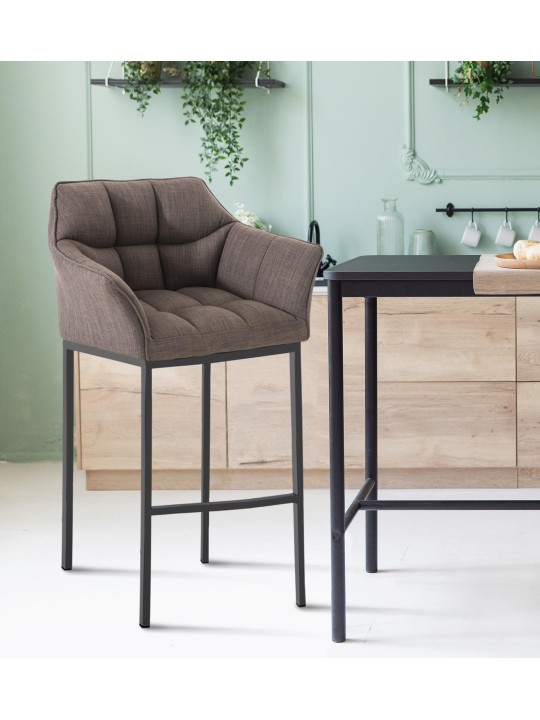 Barstol Damaso B stof med 4 fods stel, grå Barstol Damaso B stof med 4 fods stel, grå