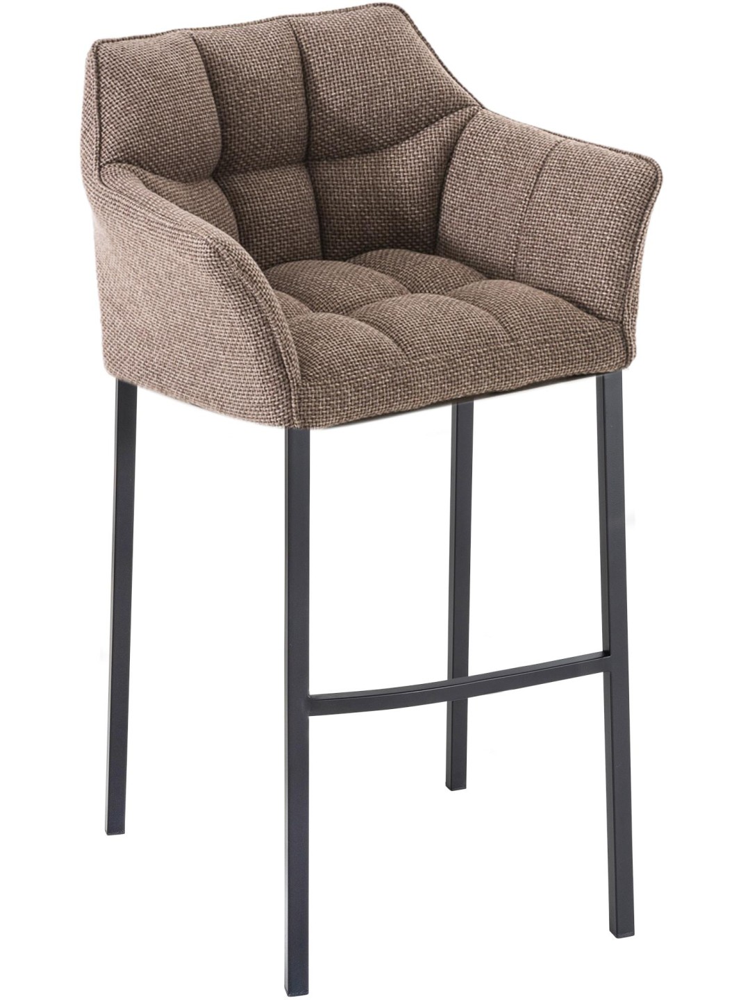 Barstol Damaso B stof med 4 fods stel, terrabrun