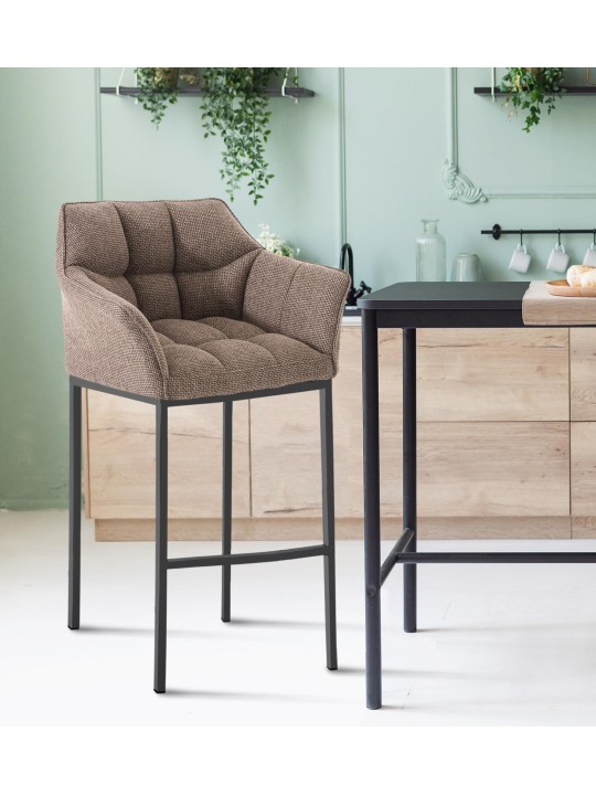 Barstol Damaso B stof med 4 fods stel, terrabrun Barstol Damaso B stof med 4 fods stel, terrabrun