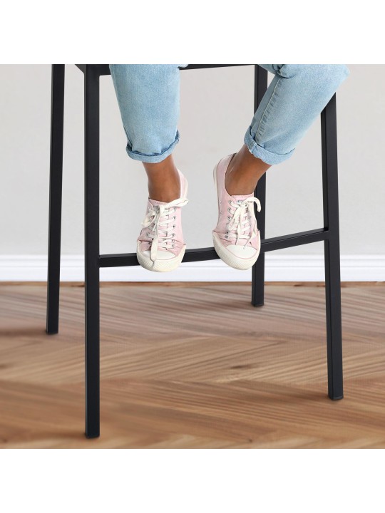 Barstol Damaso B stof med 4 fods stel, titangrå Barstol Damaso B stof med 4 fods stel, titangrå