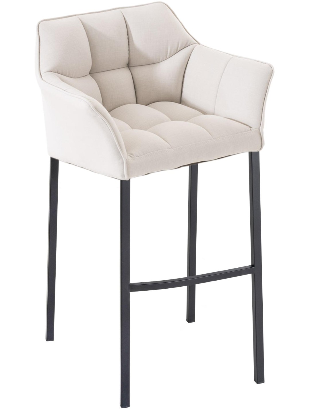 Barstol Damaso B stof med 4 fods stel, hvid