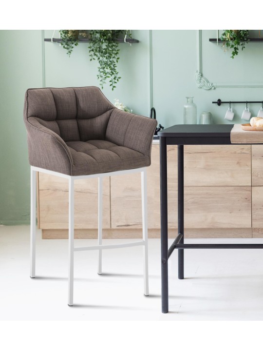 Barstol Damaso W stof med 4 fods stel, grå Barstol Damaso W stof med 4 fods stel, grå