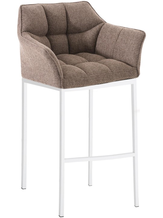 Barstol Damaso W stof med 4 fods stel, terrabrun