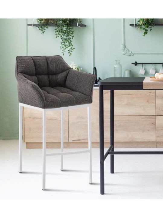 Barstol Damaso W stof med 4 fods stel, titangrå Barstol Damaso W stof med 4 fods stel, titangrå