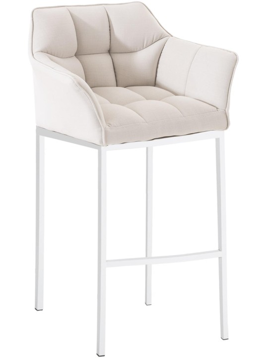 Barstol Damaso stof med 4 fods stel, hvid Barstol Damaso stof med 4 fods stel, hvid