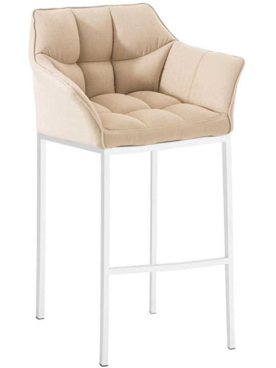 Barstol Damaso stof med 4 fods stel, creme Barstol Damaso stof med 4 fods stel, creme