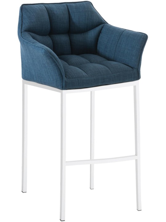 Barstol Damaso stof med 4 fods stel, blå Barstol Damaso stof med 4 fods stel, blå
