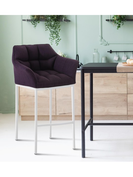 Barstol Damaso stof med 4 fods stel, lilla Barstol Damaso stof med 4 fods stel, lilla
