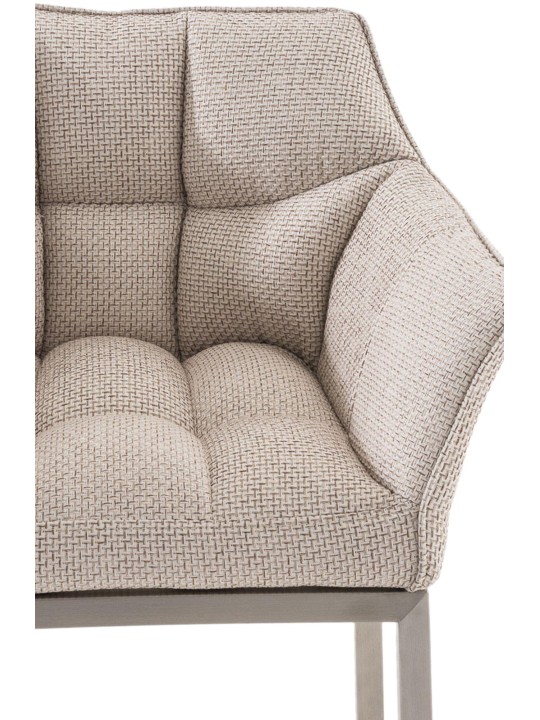 Barstol Damaso E stof med 4 fods stel, elfenben Barstol Damaso E stof med 4 fods stel, elfenben