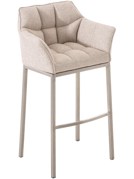 Barstol Damaso E stof med 4 fods stel, elfenben Barstol Damaso E stof med 4 fods stel, elfenben