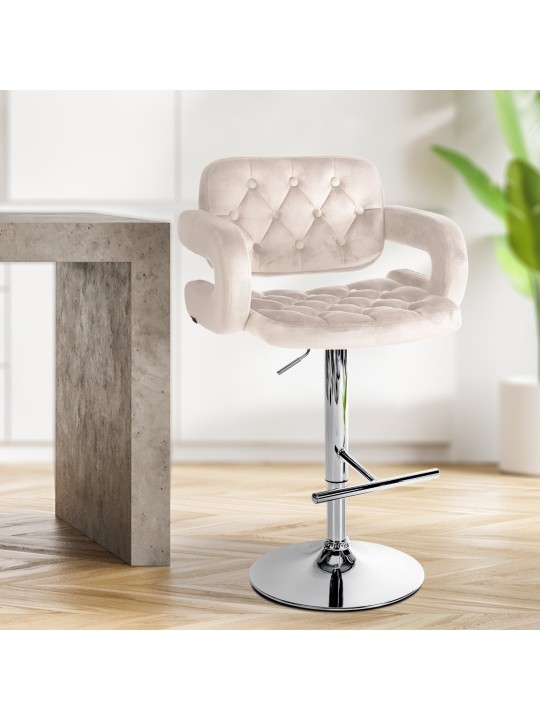 Barstol Dublin fløjlskrom, creme Barstol Dublin fløjlskrom, creme