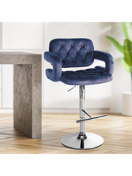 Barstol Dublin fløjlskrom, blå Barstol Dublin fløjlskrom, blå